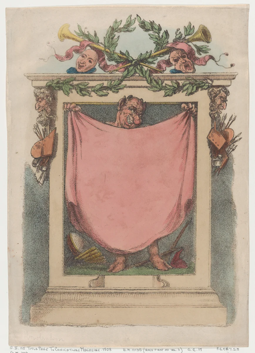 Title Page, Rowlandson's Caricature Magazine by Thomas Rowlandson, print, 1808