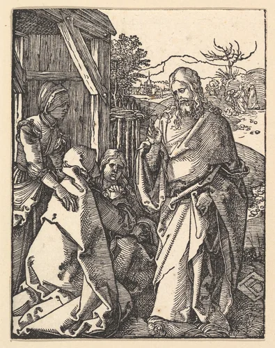Christ Taking Leave from his Mother, from "The Small Passion" by Albrecht Dürer, print, 1508-1509