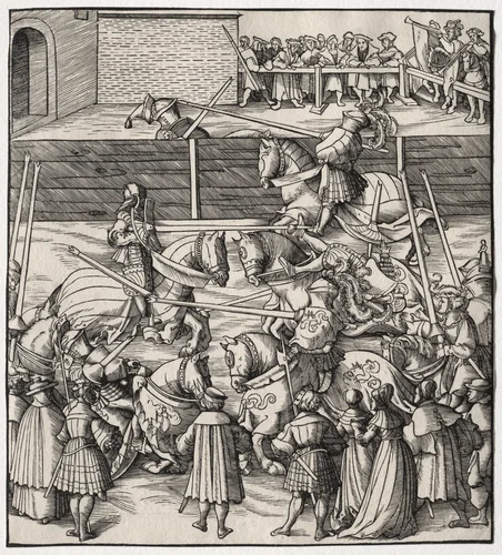 The Art of Jousting and Tilting by Leonhard Beck, print, 1513-1518