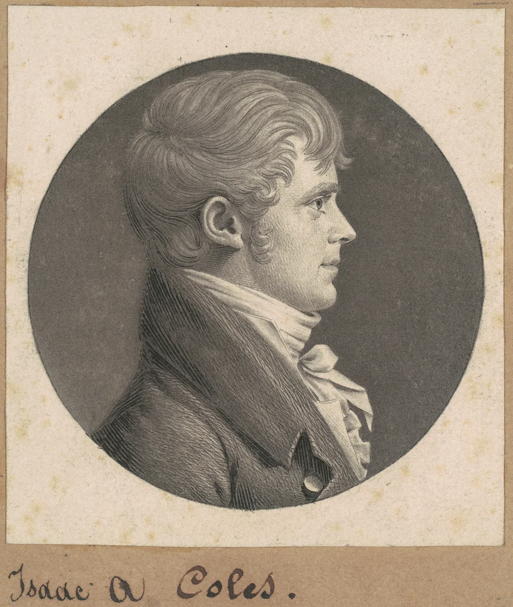 Isaac A. Coles by Charles B. J. Févret de Saint-Mémin, print, 1807-1808