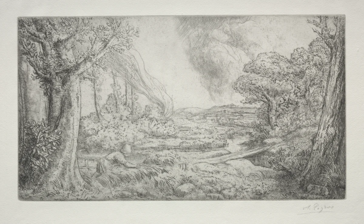 Landscape (Paysage) by Alphonse Legros, print, 1857-1911