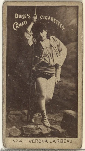 Card Number 41, Vernona Jarbeau, from the Actors and Actresses series (N145-4) issued by Duke Sons & Co. to promote Cameo Cigarettes by W. Duke, Sons & Co., photograph, 1880-1889