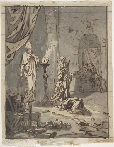 Witch of Endor by Ary Scheffer, drawing, 1810-1858