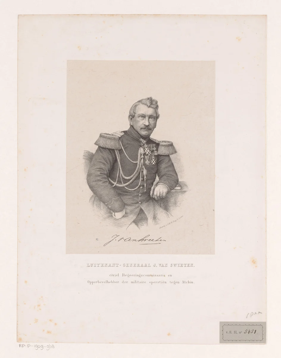 Portret van Jan van Swieten by anonymous, print, 1873-1888