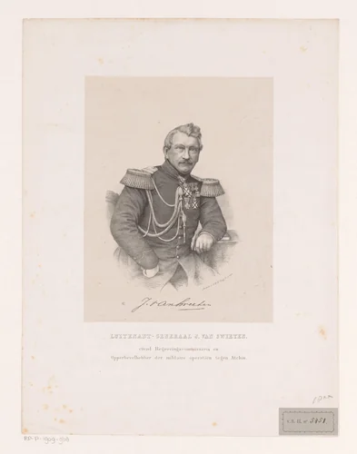 Portret van Jan van Swieten by anonymous, print, 1873-1888