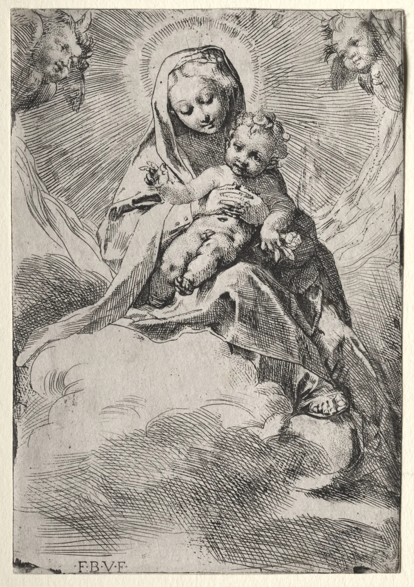 Madonna in the Clouds by Federico Barocci, print, 1580-1582