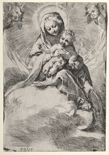 Madonna in the Clouds by Federico Barocci, print, 1580-1582