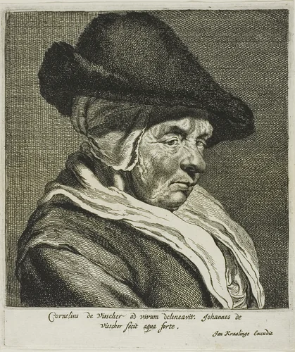 Portrait of an Old Woman, Visscher's Mother by Jan Visscher
Cornelis Visscher
Jan Kraalinge, print, 1654-1692