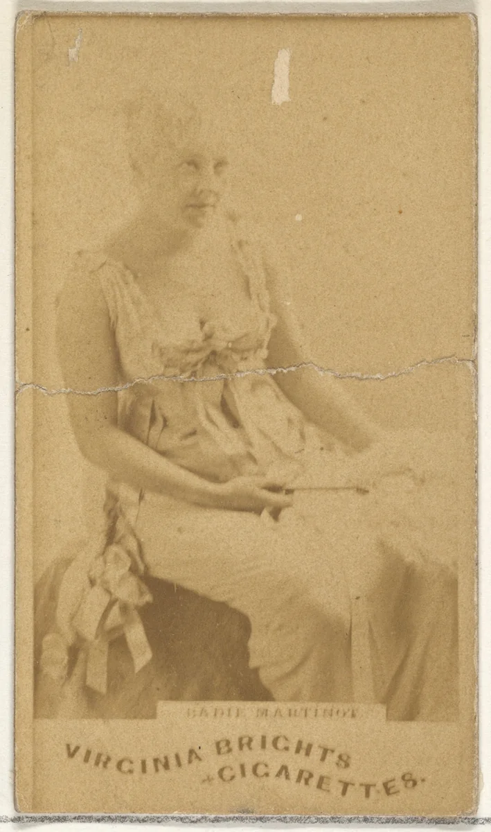 Sadie Martinot, from the Actors and Actresses series (N45, Type 1) for Virginia Brights Cigarettes by Allen & Ginter, photograph, 1885-1891
