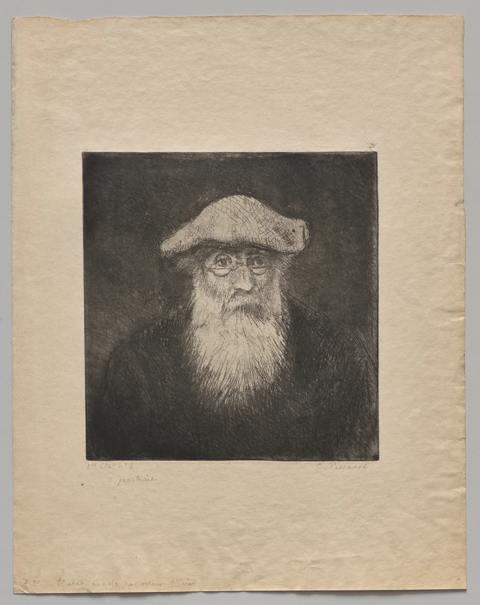 Self-Portrait by Camille Pissarro, print, 1885-1896