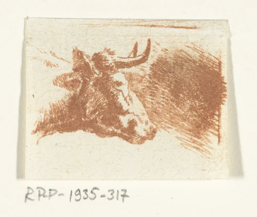 Koeienkop naar rechts by Ernst Willem Jan Bagelaar, print, 1798-1837