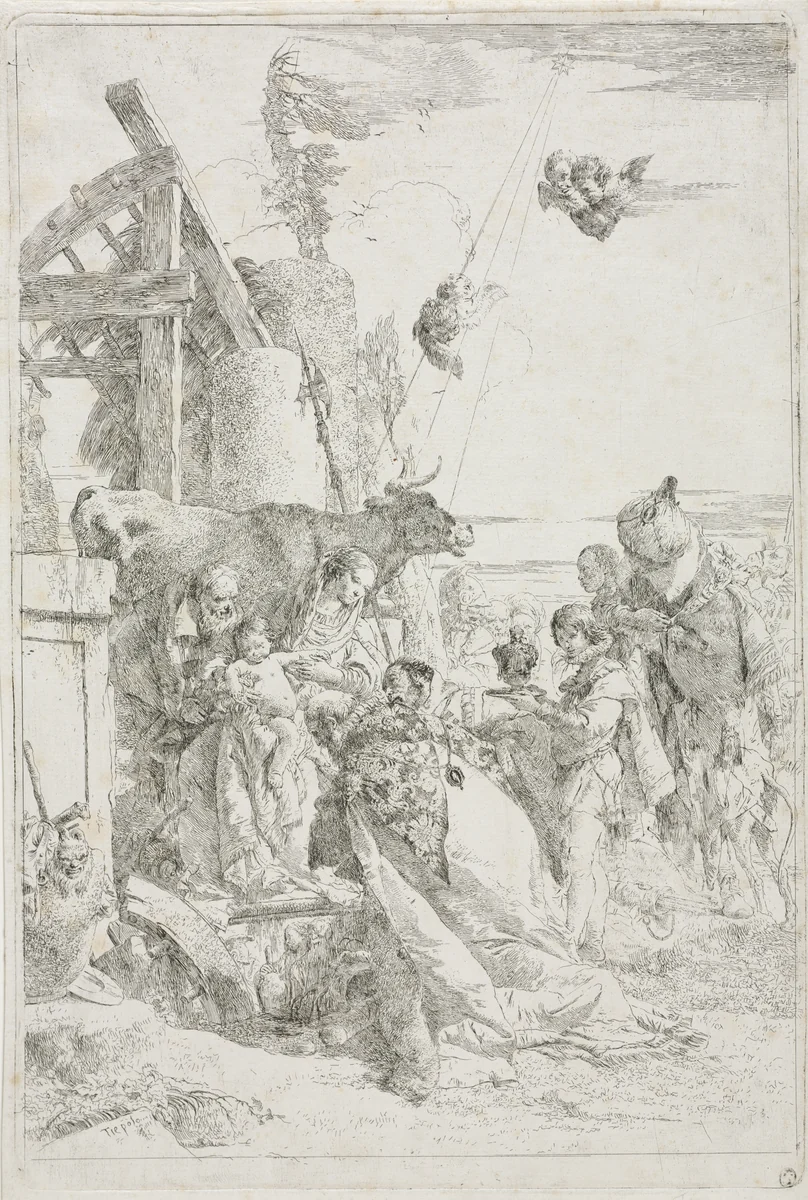 Adoration of the Magi by Giovanni Battista Tiepolo, print, 1735-1745