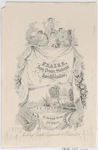 Trade card for Frazer, Army Printer, Stationer and Bookbinder by anonymous, print, 1800-1900