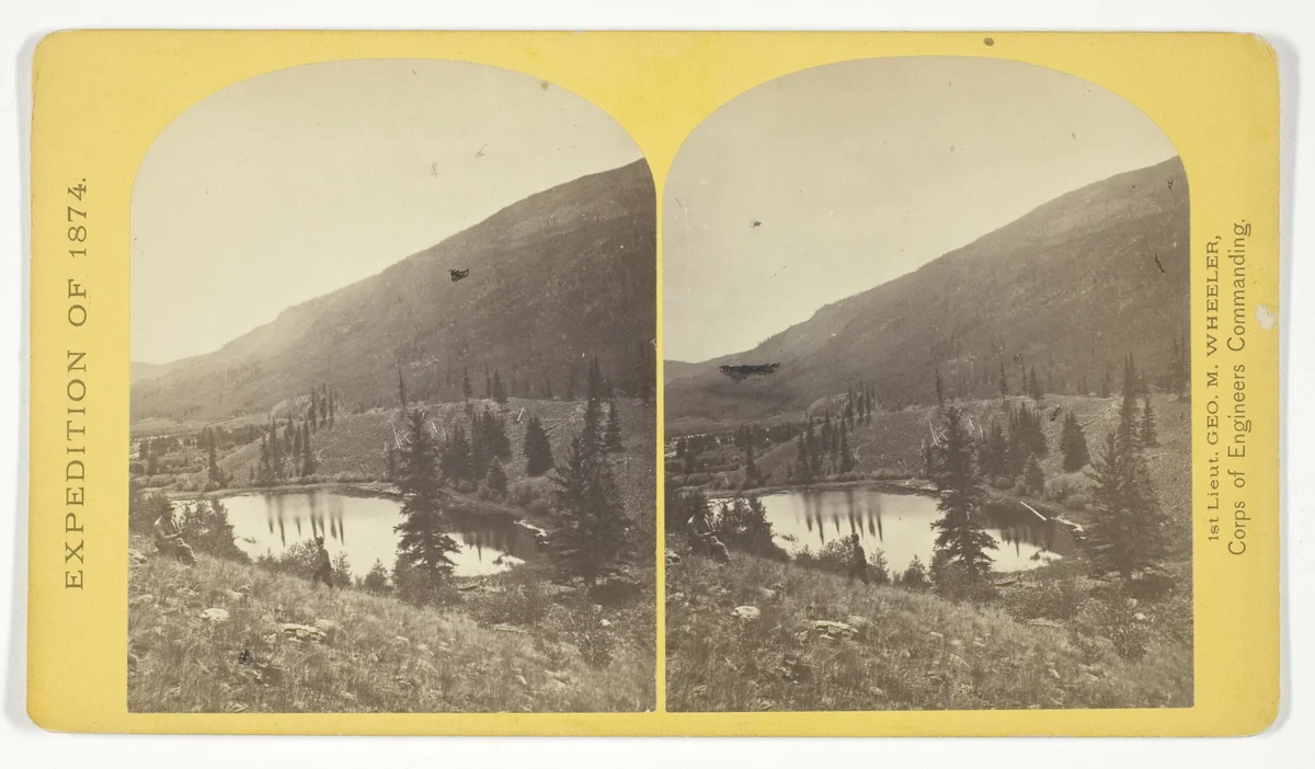 Beaver Lake, Conejos Cañon, Colorado, 9.000 feet above sea-level, and 30 miles from mouth of Cañon, No. 35 from the series "Geographical Explorations and Surveys West of the 100th Meridian" by Timothy O'Sullivan, photograph, 1874