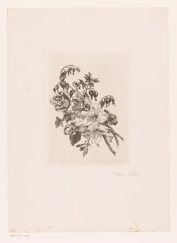 Bloemstilleven by Louise Elsen, print, 1880