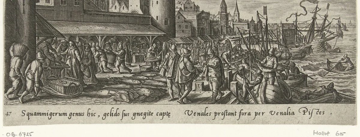 Vismarkt by Unknown, print, 1582-1633