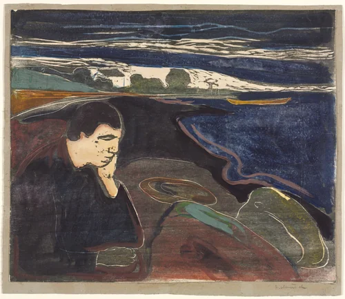 Evening, Melancholy I by Edvard Munch, print, 1896