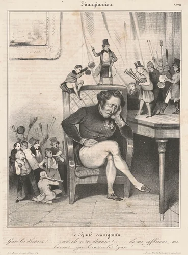 Le député ventrigoulu by Honoré Daumier, print, 1833