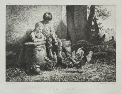 Petite, Petite by Charles-Émile Jacque, print, 1864