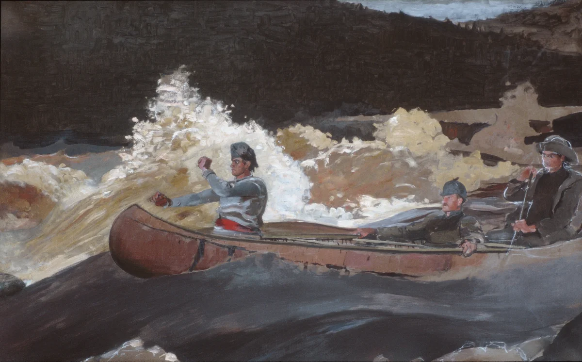 Shooting the Rapids, Saguenay River by Winslow Homer, artwork, 1905-1910