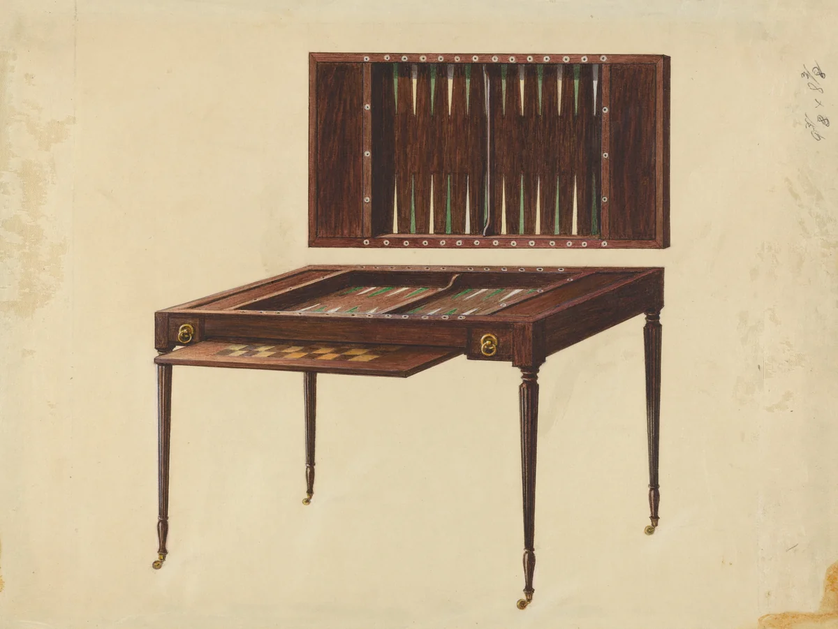 Gaming Table by Ferdinand Cartier, index of american design, 1935-1942