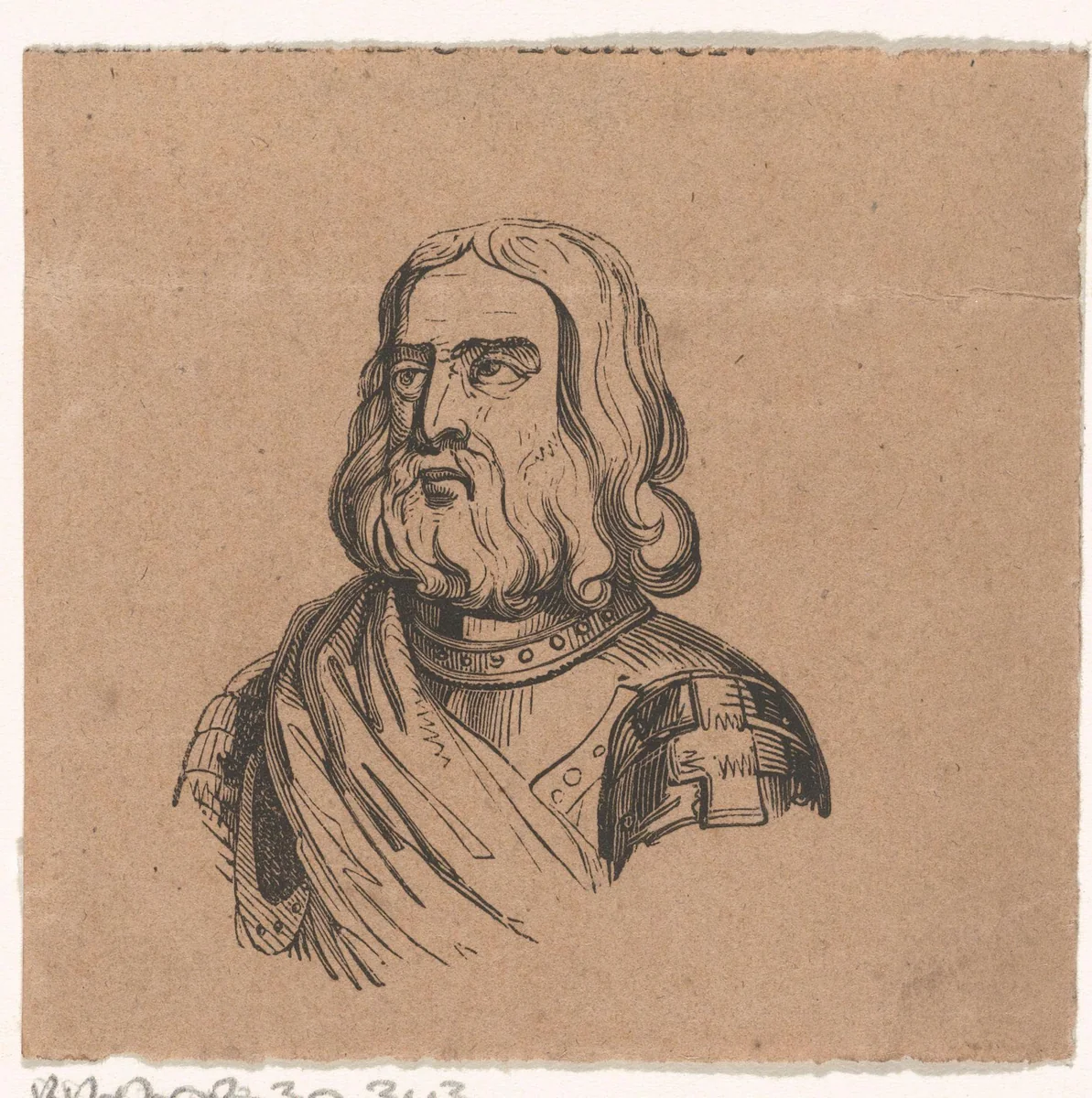 Man met een sjerp by Elchanon Verveer, print, 1836-1900