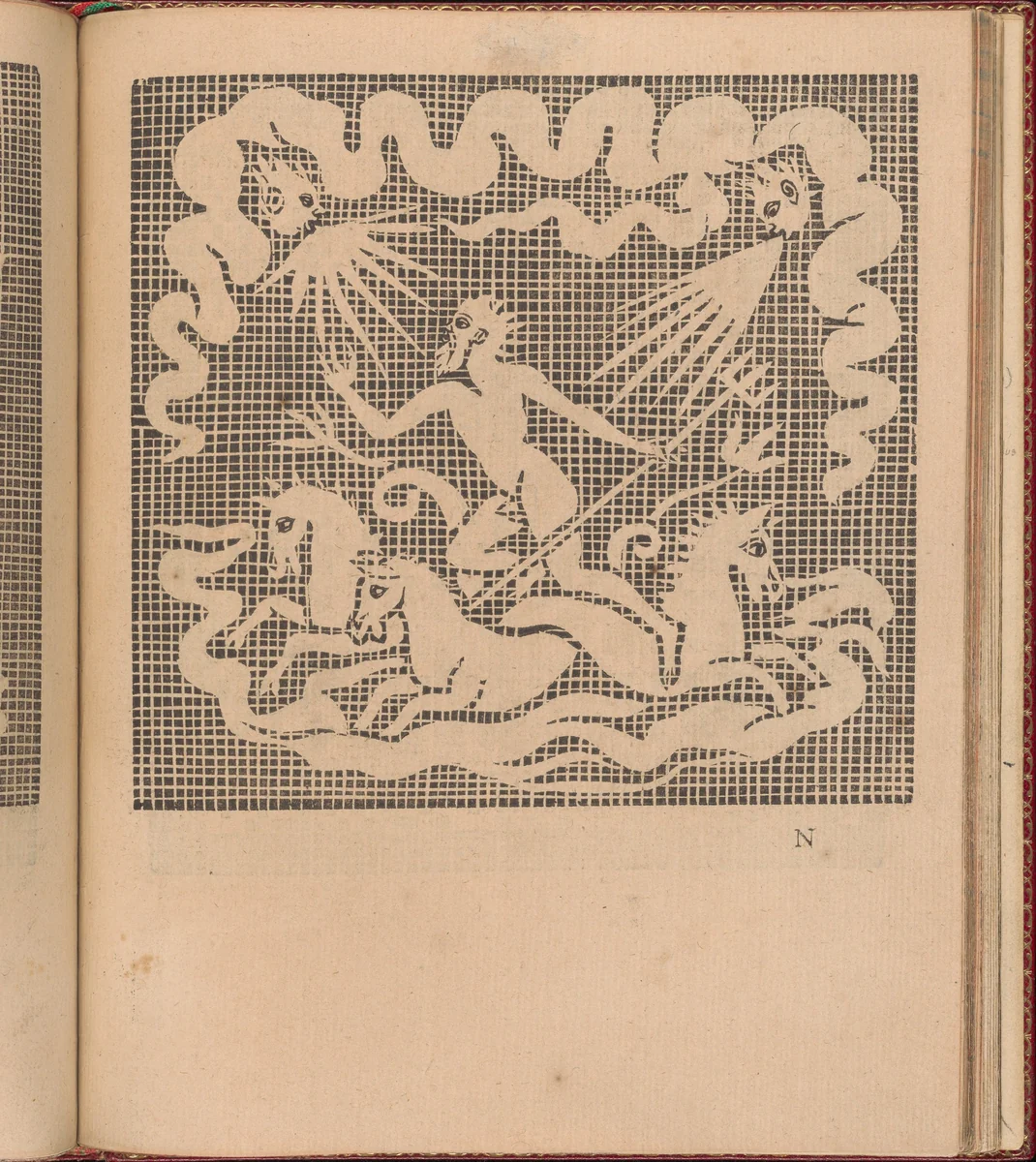 Les Singuliers et Nouveaux Portraicts... page 49 (recto) by Federico de Vinciolo, book, 1588
