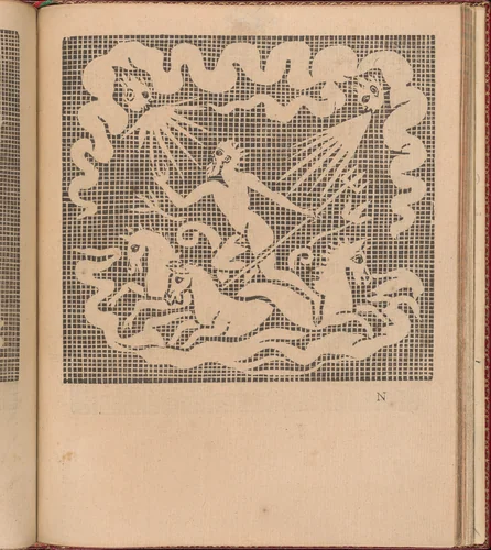 Les Singuliers et Nouveaux Portraicts... page 49 (recto) by Federico de Vinciolo, book, 1588
