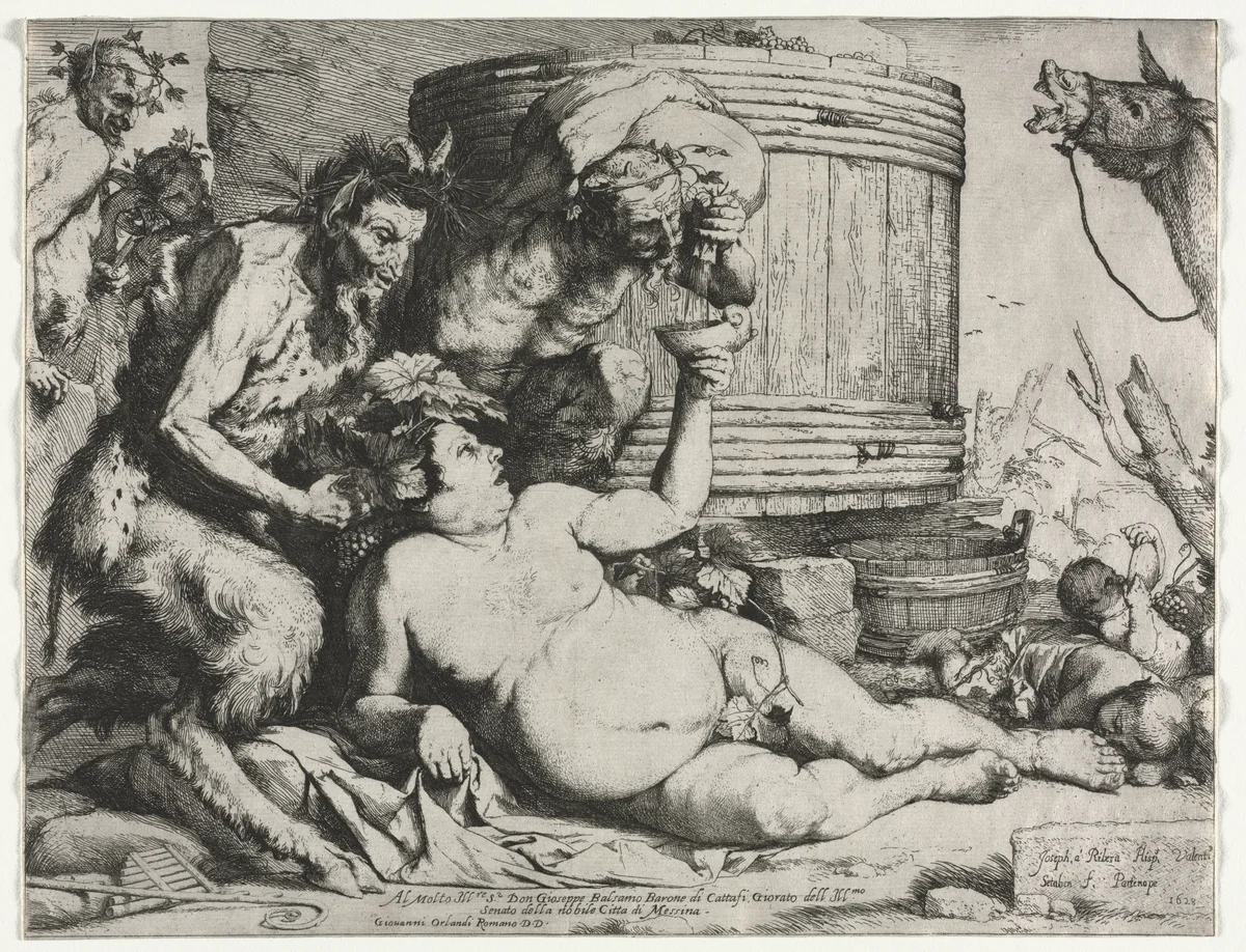 Silenus by Jusepe de Ribera, print, 1628