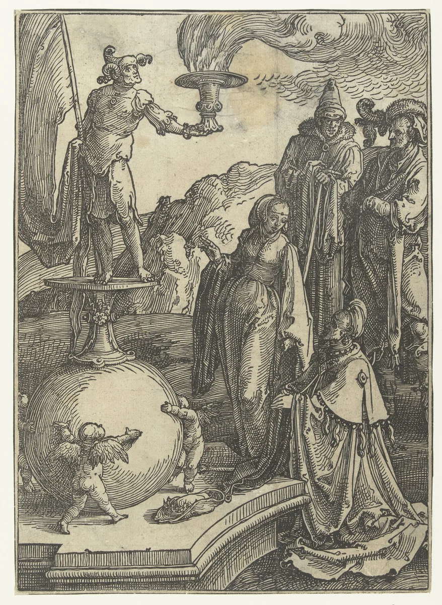 De afgoderij van Salomo by Lucas van Leyden, print, 1515-1519