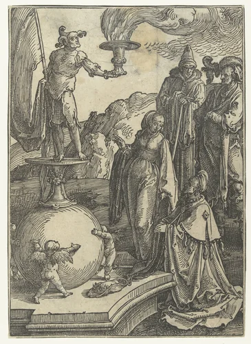 De afgoderij van Salomo by Lucas van Leyden, print, 1515-1519