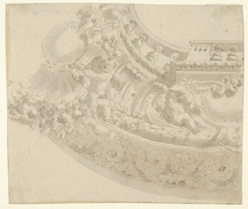 Design for a Ceiling by anonymous, drawing, 1600-1699