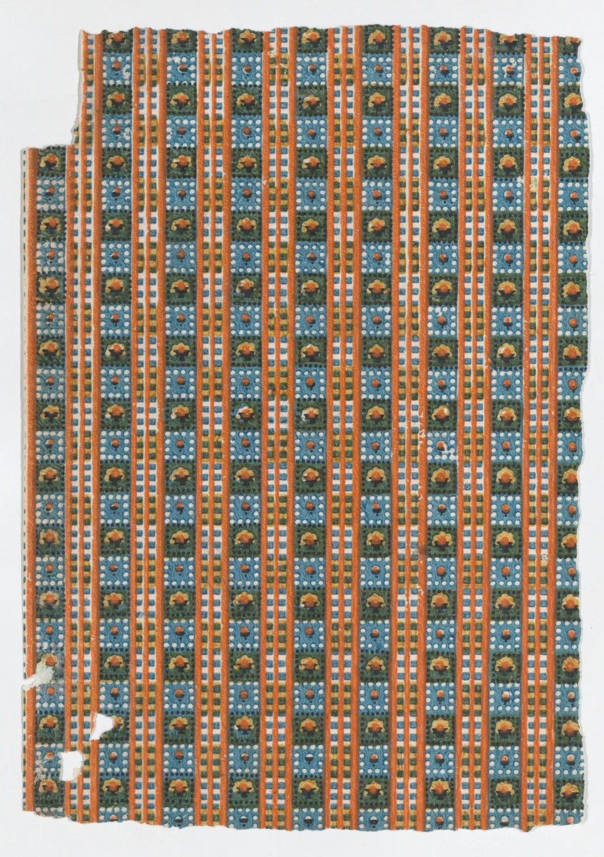 Sheet with an overall geometric pattern by anonymous, print, 1775-1875