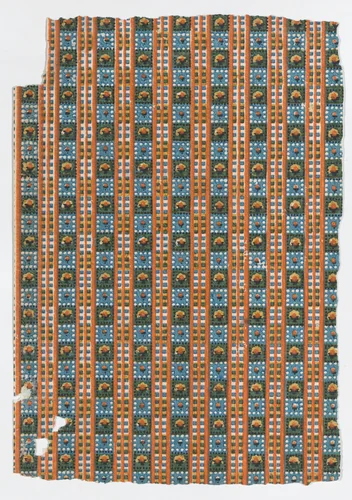 Sheet with an overall geometric pattern by anonymous, print, 1775-1875