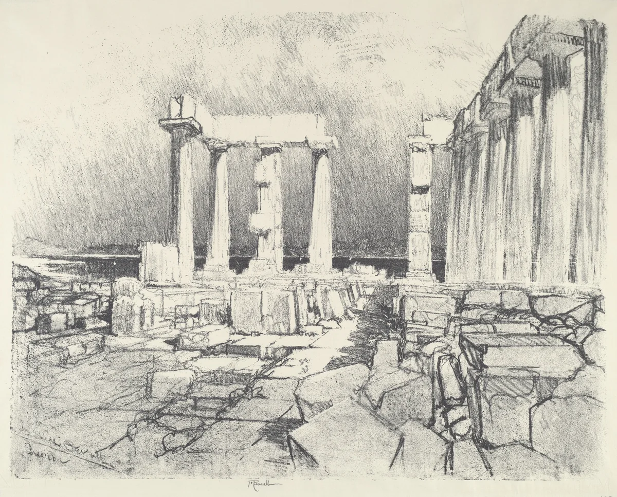 The Wine-Dark Sea, Sunium by Joseph Pennell, print, 1913