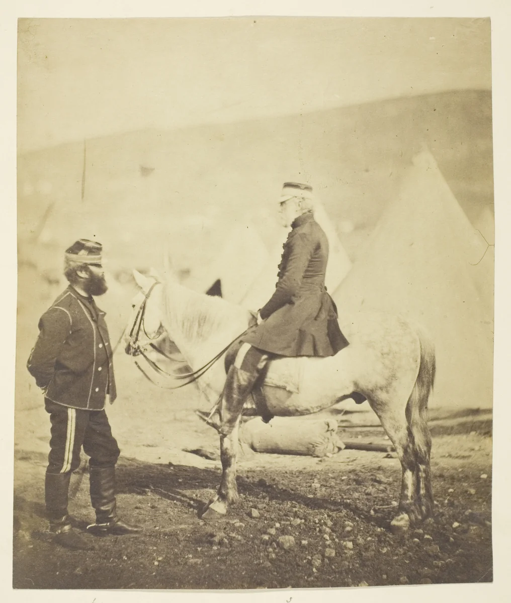 Sir Jas. York Scarlett (1799-1880), General, led Charge of Heavy Brigade, Balaclava (left); Edward Wm. Lowe (1820-1880), General (right); Taken at the Crimea by Roger Fenton, photograph, 1855