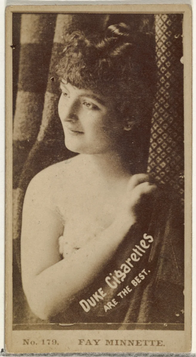 Card Number 179, Fay Minnette, from the Actors and Actresses series (N145-6) issued by Duke Sons & Co. to promote Duke Cigarettes by W. Duke, Sons & Co., photograph, 1880-1889