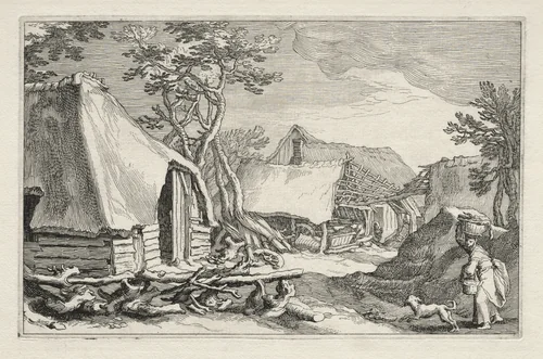Landscape with Farmhouses by Boetius Adams Bolswert, print, 1613-1614