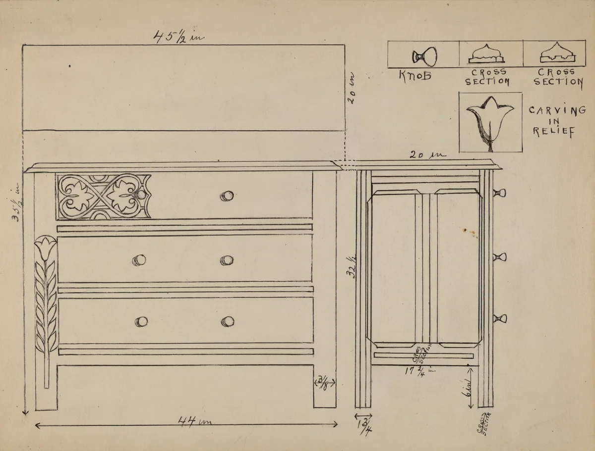 Chest of Drawers by Florence Neal, index of american design, 1935-1942