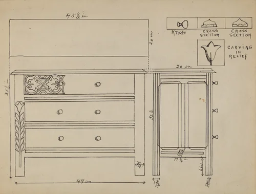 Chest of Drawers by Florence Neal, index of american design, 1935-1942