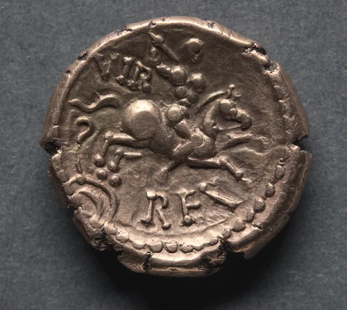 Verica Stater: Sunken Tablet (obverse) by Unknown, metalwork, 5-45