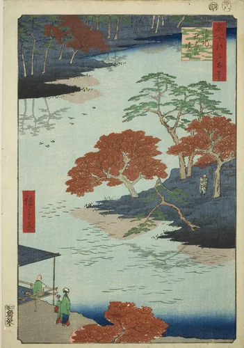 Precints of the Akiba Shrine, Ukeji (Ukeji Akiba no keidai), from the series "One Hundred Famous Views of Edo (Meisho Edo hyakkei)" by Utagawa Hiroshige (歌川広重), print, 1857