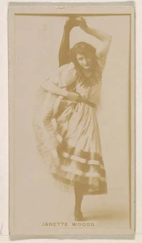 Janette Woods, from the Actresses series (N245) issued by Kinney Brothers to promote Sweet Caporal Cigarettes by Kinney Brothers Tobacco Company, photograph, 1890