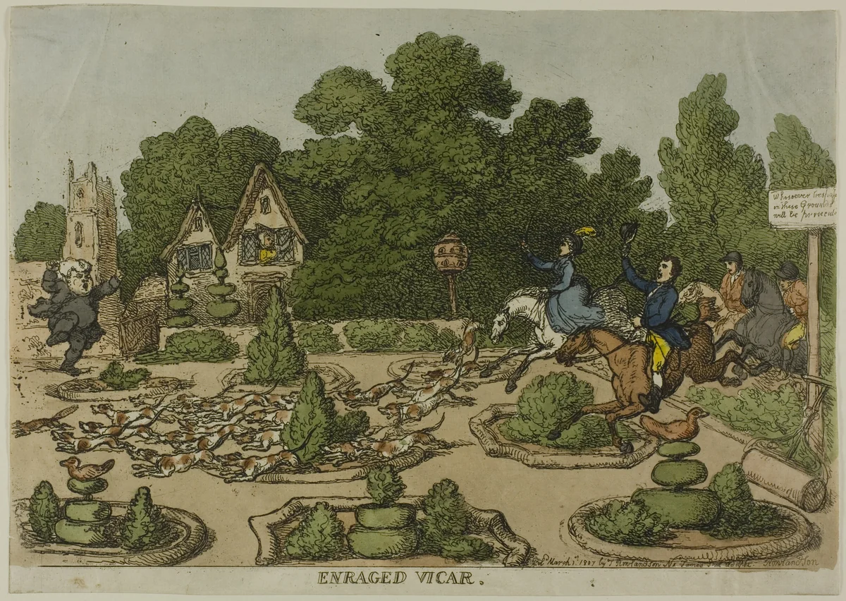 Enraged Vicar, from Miseries of Human Life by Thomas Rowlandson, print, 1807