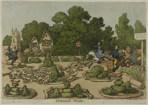 Enraged Vicar, from Miseries of Human Life by Thomas Rowlandson, print, 1807