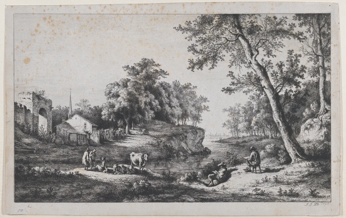Landscape at Ambronay by Jean Jacques de Boissieu, print, 1796