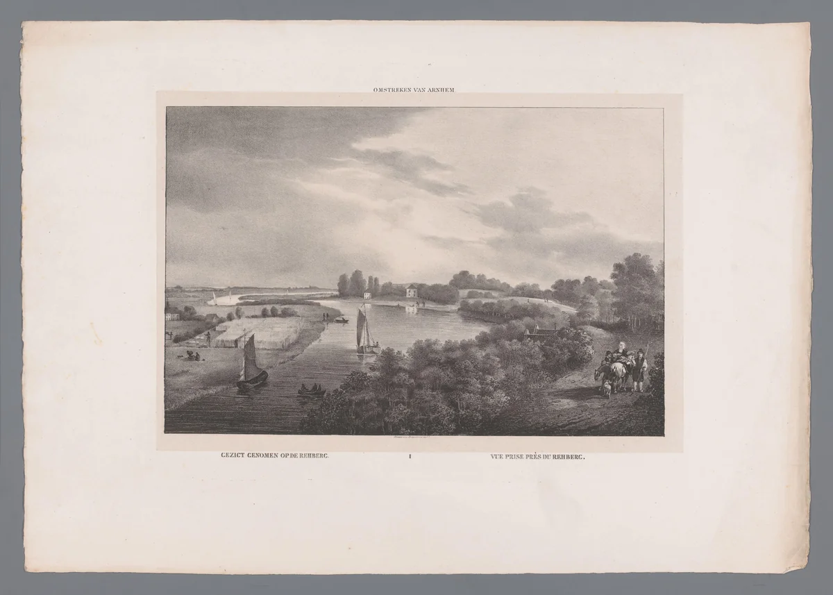 Gezicht op Arnhem vanaf de Rehberg by anonymous, print, 1827-1907