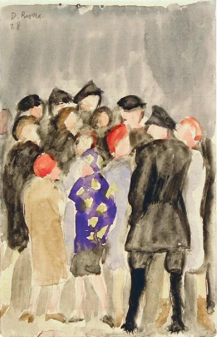 May Day, Moscow by Diego Rivera, drawing, 1928