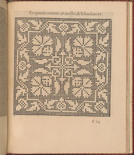 Les Singuliers et Nouveaux Portraicts... page 60 (recto) by Federico de Vinciolo, book, 1588