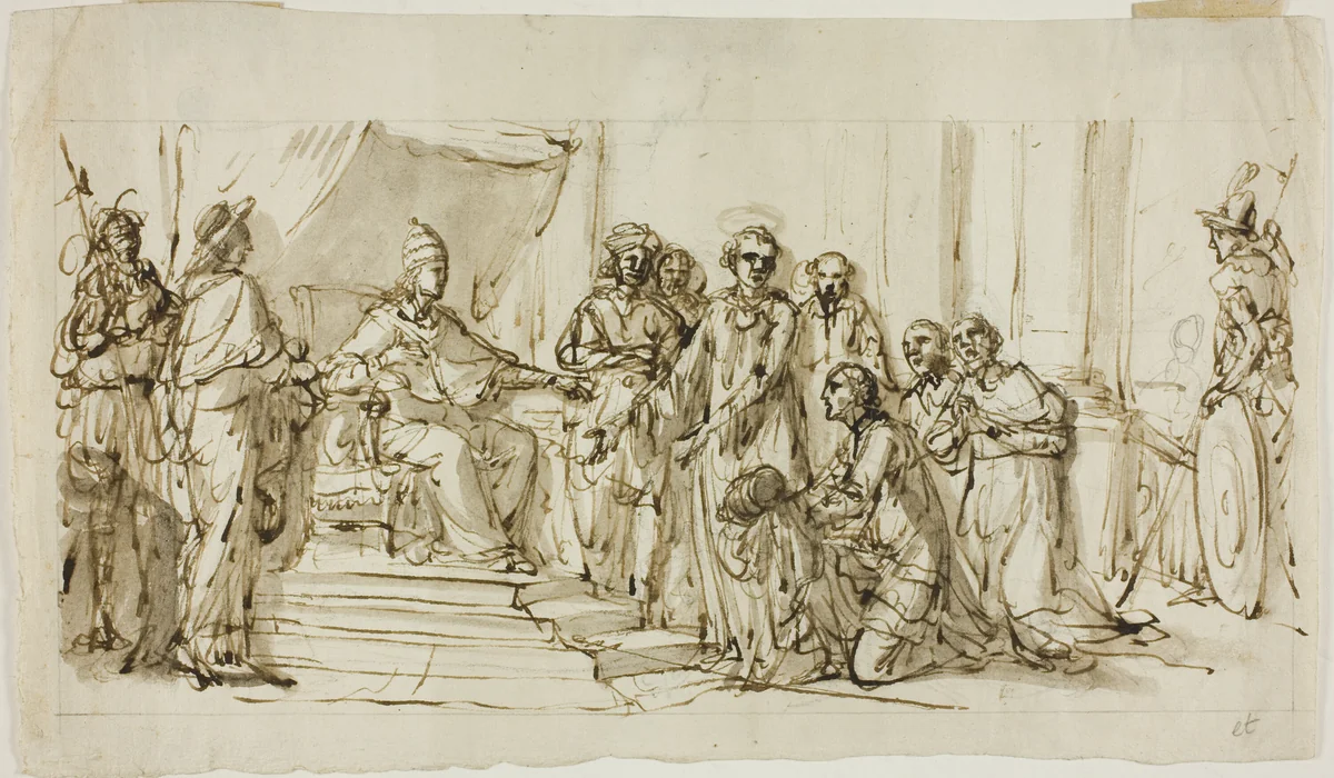 Papal Audience by Domenico Pozzi, drawing, 1764-1796